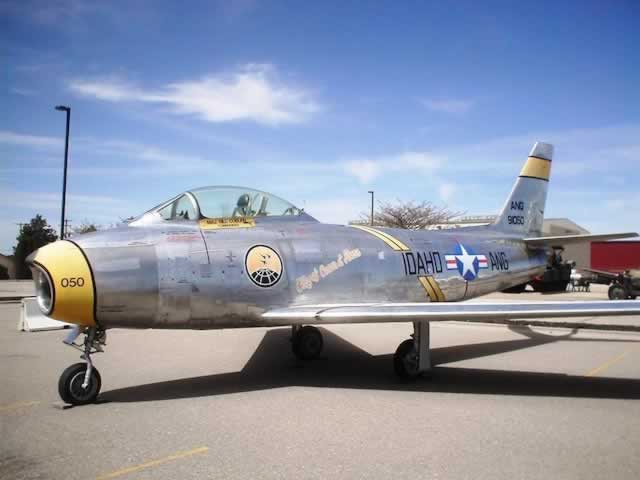 F-86 Sabre of the Idaho National Guard, on display at Gowen Field Air National Guard Base, Boise, Idaho